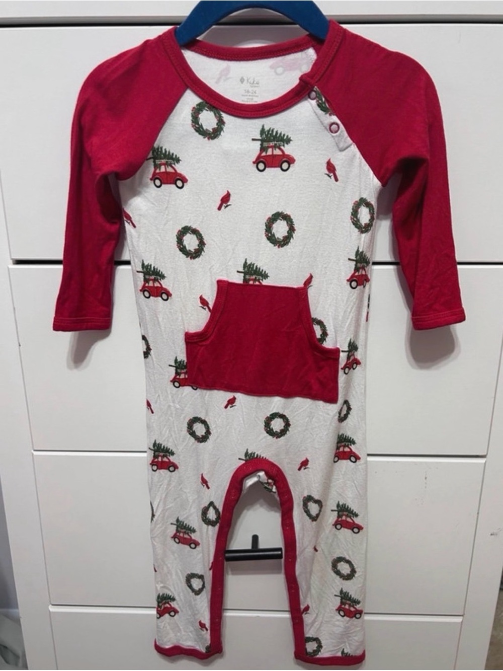 Kyte bamboo Christmas trucks romper
